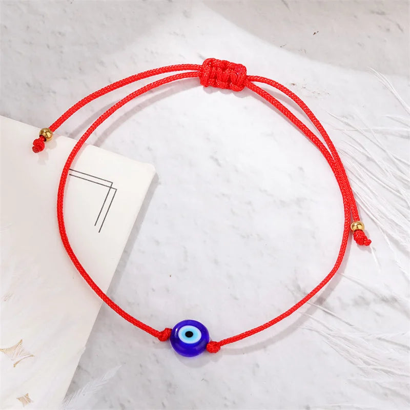 Fashion Turkish Style Evil Eye Bracelet For Women Men Teens Lucky Red Rope Handmade Woven Gothic Jewelry Party Christmas Gift