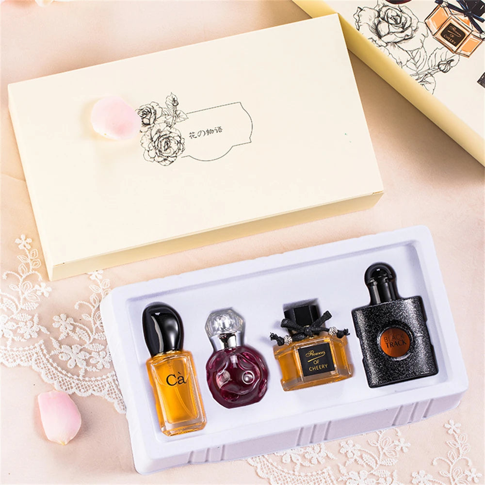 Gift Box Perfume Women 100ml Four Piece Set Lasting Fragrance Spray Fresh Natural Plant Floral Scent Pheromone Parfum Pour Femme