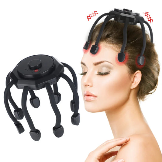 Electric Head Massager Scalp Massage Claw Physiotherapy Decompression Head Scratcher Stress Relief Improve Sleep