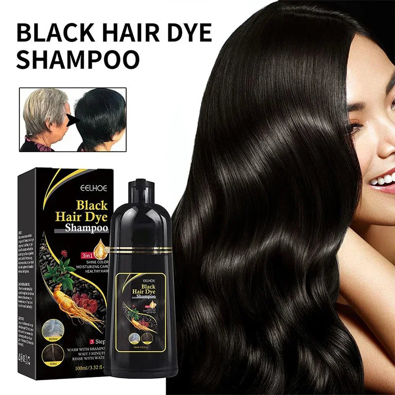 100ml Natural Herbal Hair Dye Shampoo 3 In 1 Hair Color Shampoo For Gary Hair Dark Brown Black And Women Men Grey Coverage New