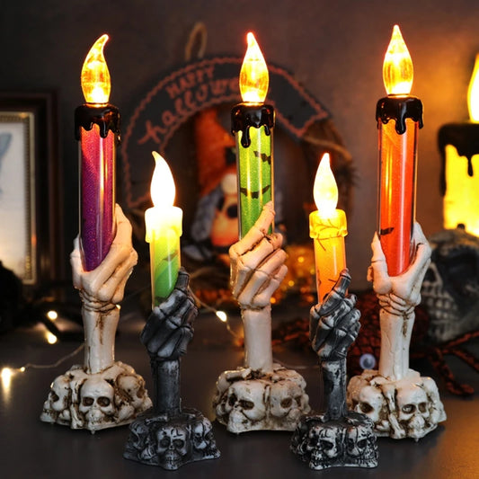 1pcs LED lights Halloween Decoration Props Horror Ghost Hands Skull Zombie Themed