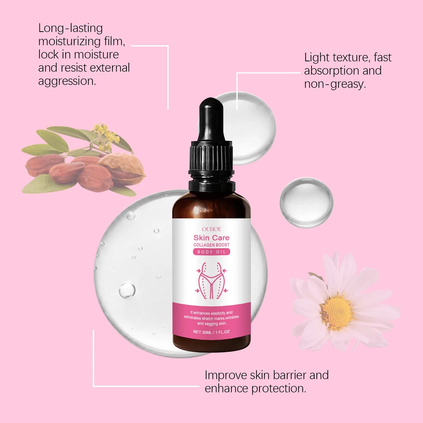 Lift Bust Oil Collagen Boost Buttocks up Hip Enhancer Butt Breast Enlargement Plumping Firming Anti Cellulite Body Massage Care