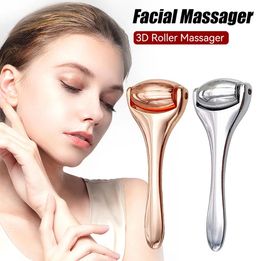 3D Mini Ice Roller Metal Eye Cream Applicator Cool Face Roller Massager Beauty Skincare Anti Wrinkle Massage Roller Face Lift