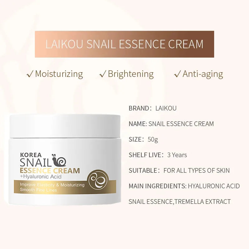 LAIKOU Snail Face Serum and Cream Moisturizing Whitening Anti Wrinkle Cream Collagen Nourishing Day Creams Facial Skin Care