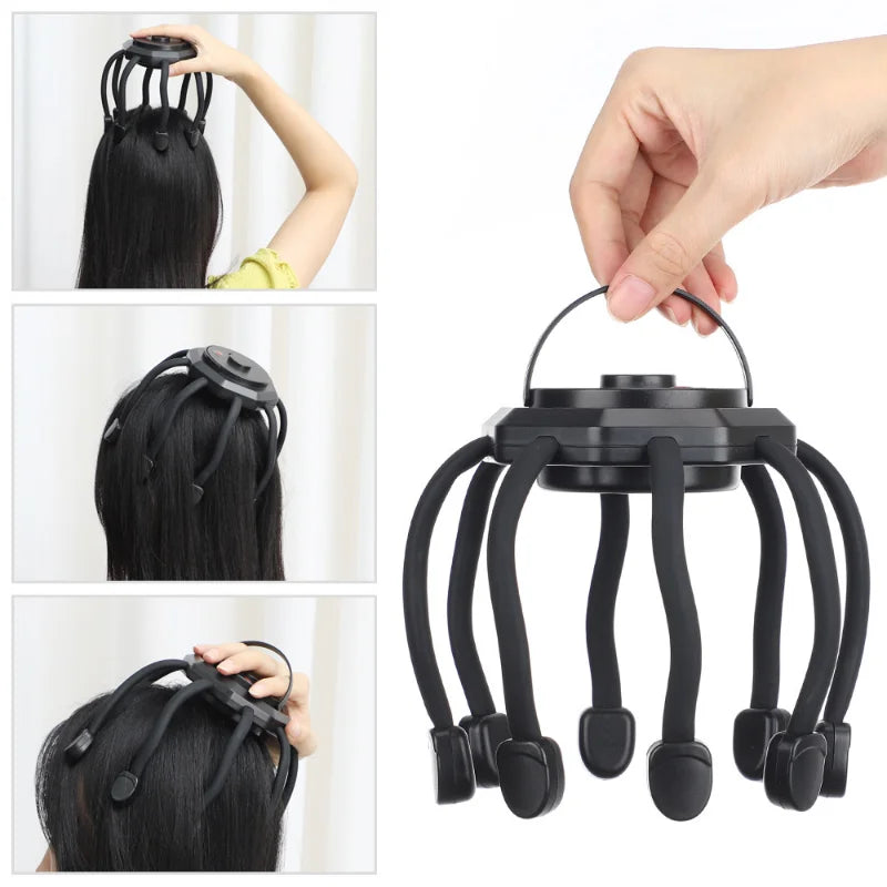 Electric Head Massager Scalp Massage Claw Physiotherapy Decompression Head Scratcher Stress Relief Improve Sleep