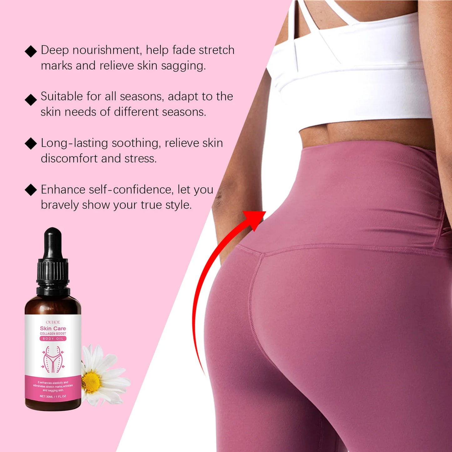 Lift Bust Oil Collagen Boost Buttocks up Hip Enhancer Butt Breast Enlargement Plumping Firming Anti Cellulite Body Massage Care