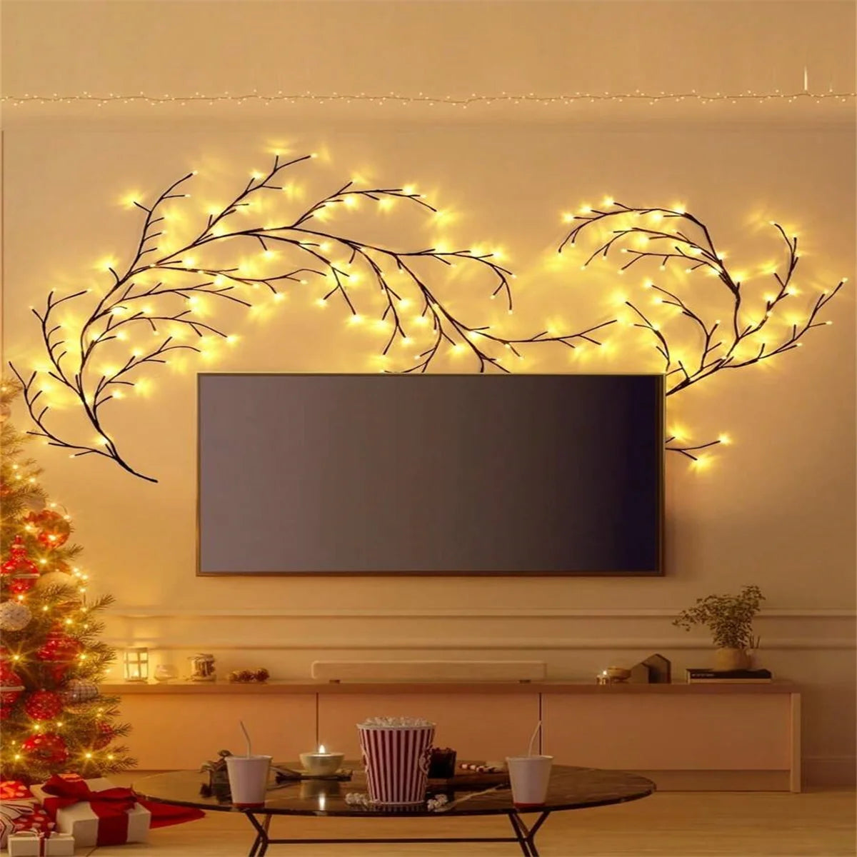 1PC 96 Led USB Tree Branch Rattan Lights 8 Modes Colorful String Lamp Halloween Christmas Wedding Bedroom Decoration