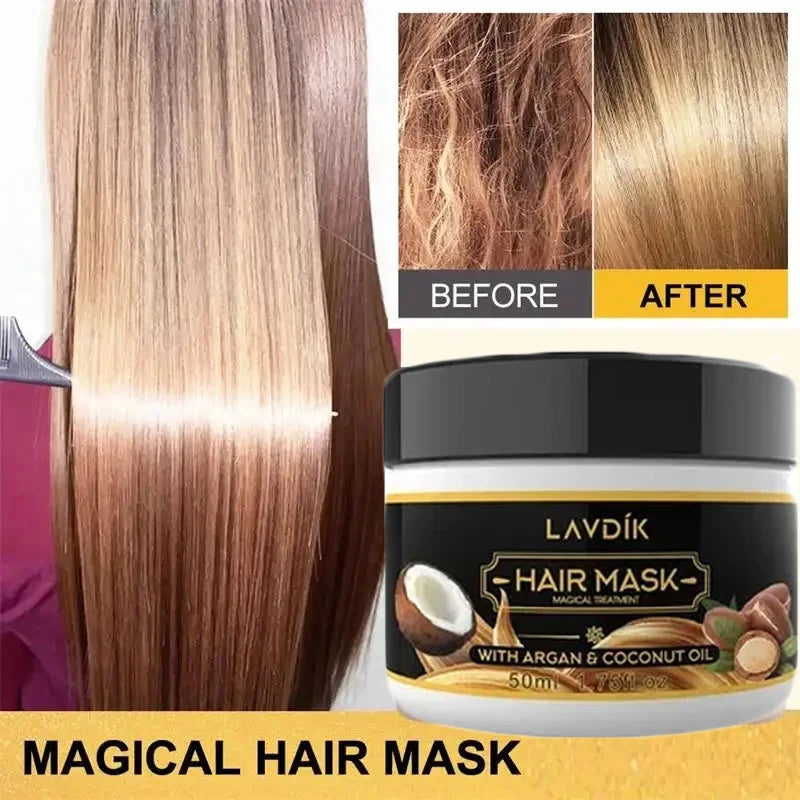 Magical Hair Mask Keratin Mask 5 Seconds Repairs Damage Frizzy Soft Smoothing Shiny Hair Deep Moisturizing Hair Treatment 50g