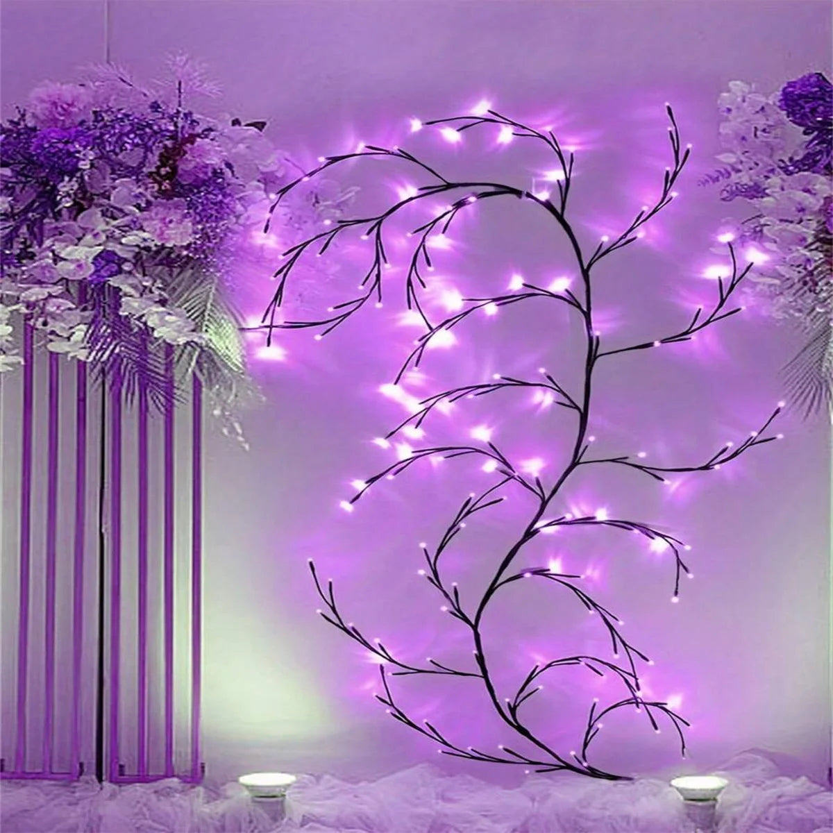 1PC 96 Led USB Tree Branch Rattan Lights 8 Modes Colorful String Lamp Halloween Christmas Wedding Bedroom Decoration