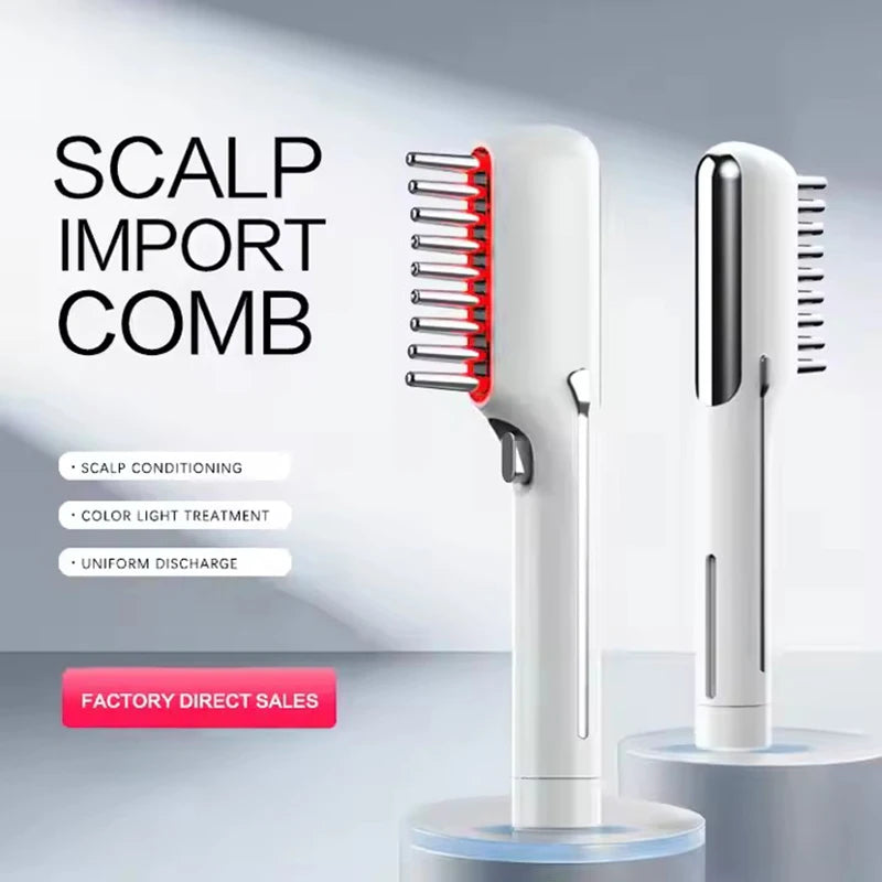 LED Red Light Therapy Electric Massage Comb Hair Growth Applicator Anti-Hair Loss Head Massage Hair Brush Woman Scalp Treatment