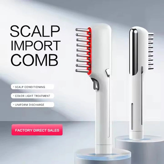 LED Red Light Therapy Electric Massage Comb Hair Growth Applicator Anti-Hair Loss Head Massage Hair Brush Woman Scalp Treatment