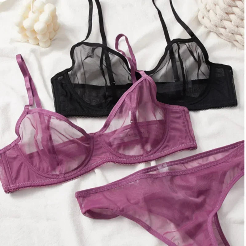 Women Transparent Seamless Bra Set Women Underwear Set