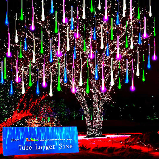 LED Meteor Shower Rain Lights Falling Rain Fairy String Lights for Outdoor Indoor Home Wedding Party Holiday Christmas Lights