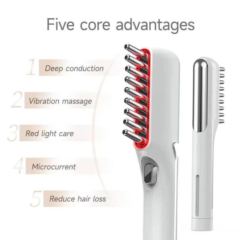 LED Red Light Therapy Electric Massage Comb Hair Growth Applicator Anti-Hair Loss Head Massage Hair Brush Woman Scalp Treatment