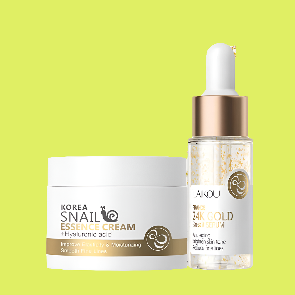 LAIKOU Snail Face Serum and Cream Moisturizing Whitening Anti Wrinkle Cream Collagen Nourishing Day Creams Facial Skin Care